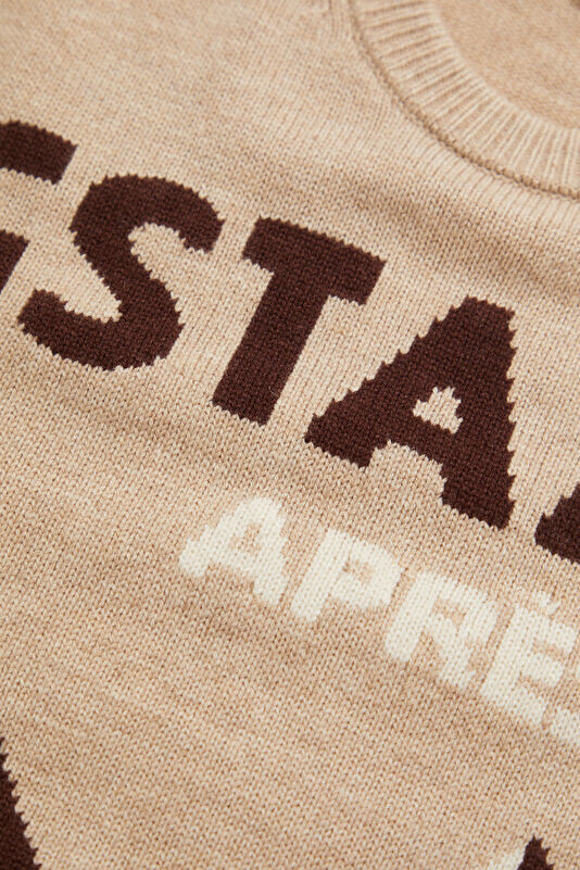 Beige Jacquard Viscose/Wool Men's Sweater 4