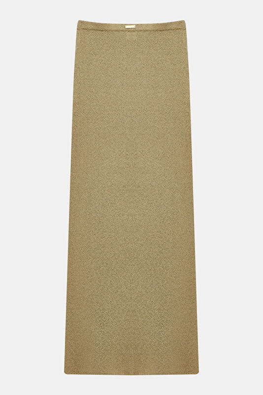 Aura Beige Viscose Skirt 4