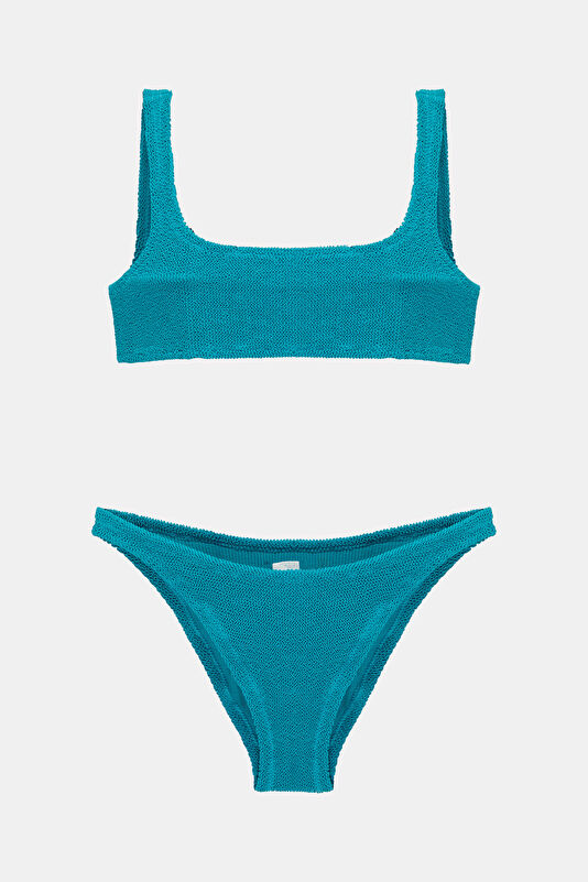 Turkuaz Bağlamalı Bikini