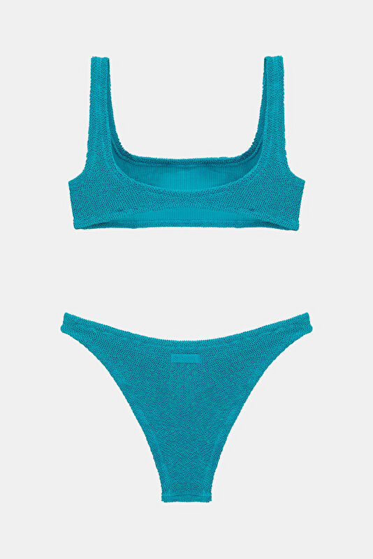 Turkuaz Bağlamalı Bikini 2