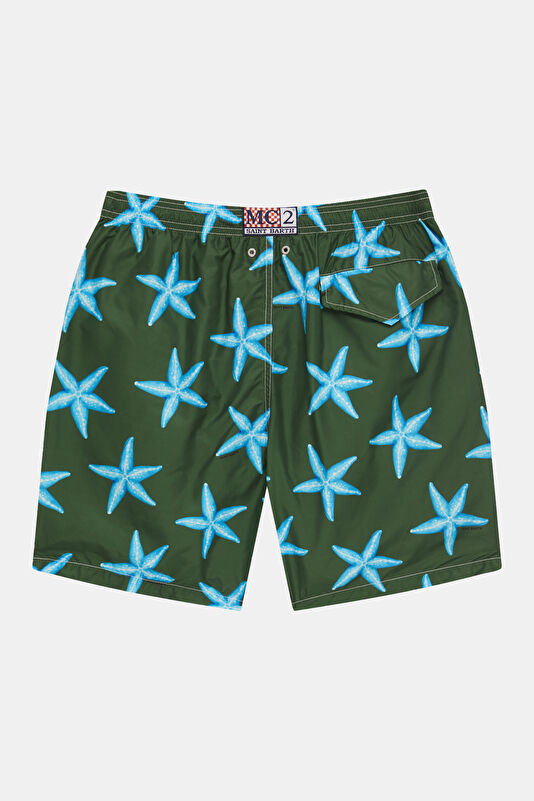 Khaki Patterned Elastic Swimsuit 2