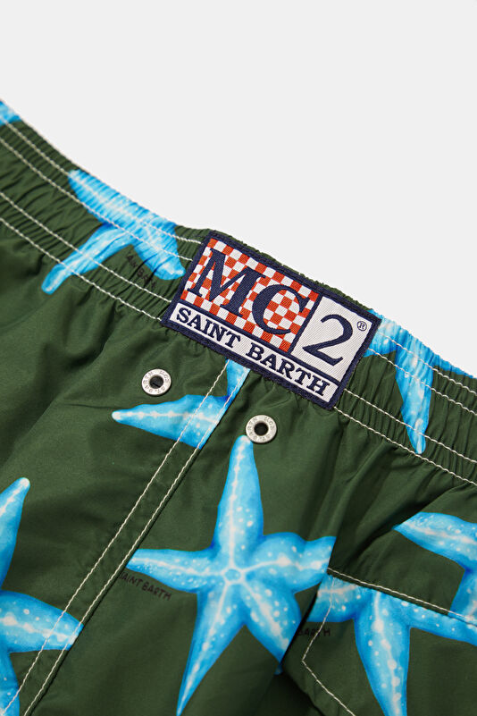 Khaki Patterned Elastic Swimsuit 4