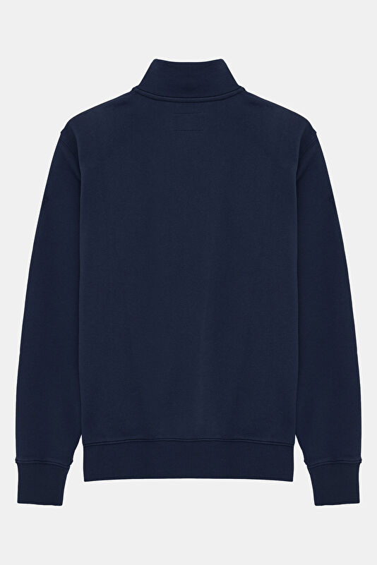 Lacivert Dik Yaka Erkek Sweatshirt 2