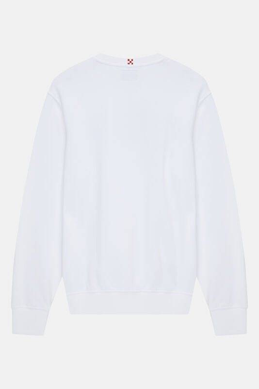Beyaz Bisiklet Yaka Erkek Sweatshirt 2