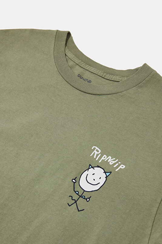 Relax Kalıp Gri Bisiklet Yaka Baskılı Erkek T-Shirt 3