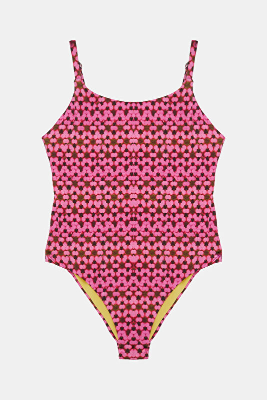 Multicolored Patterned Kids Swimsuit