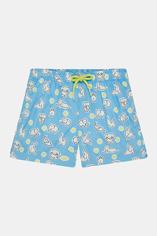 Multicolored Patterned Kids Swimsuit