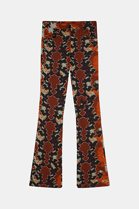 Çok Renkli Wide Leg Kadın Pantolon