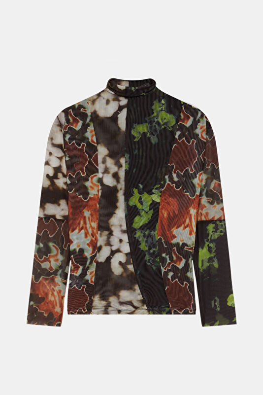 Colorful Patterned Long-Sleeved Women's Blouse 2