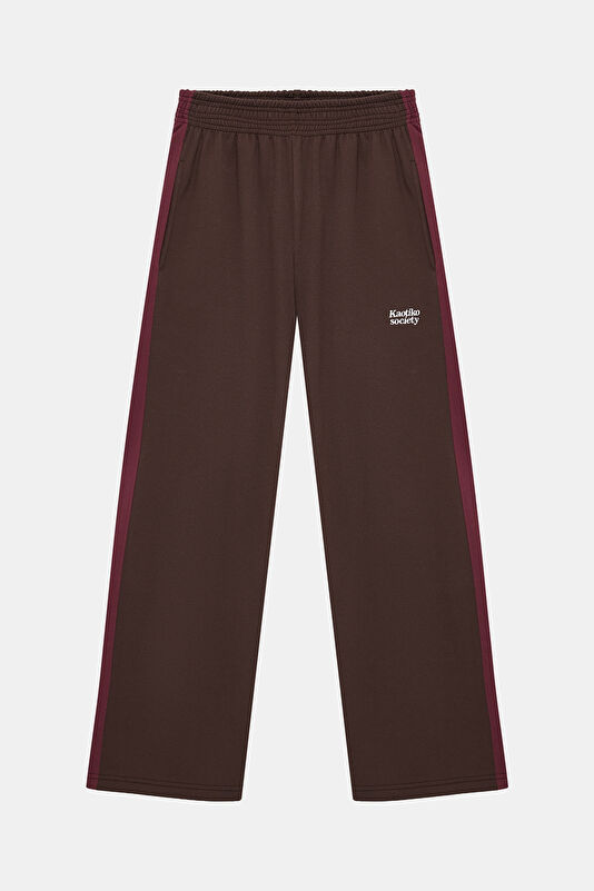 Oversize Dark Brown Wide Leg Sport Men's Trousers