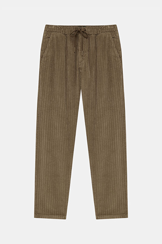 Beige Straight Cotton Elastane Men's Jeans