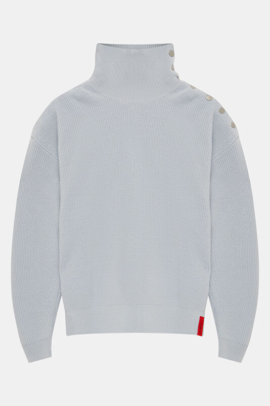 Blue Turtleneck Women's Sweatshirt