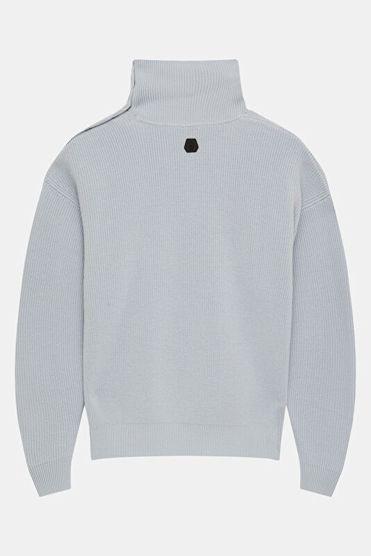 Blue Turtleneck Women's Sweatshirt 2