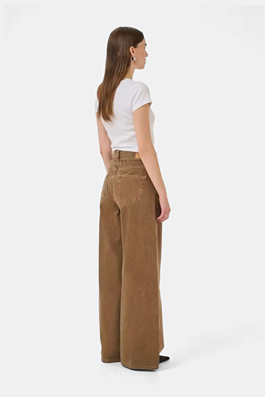 Açık Kahve Wide Leg Kadın Pantolon 3