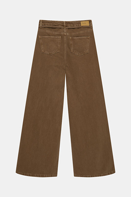 Açık Kahve Wide Leg Kadın Pantolon 4