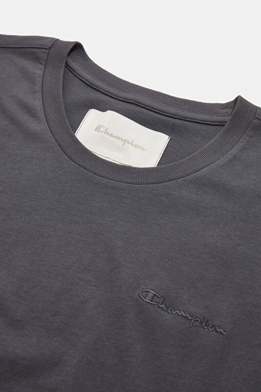 Relax Kalıp Antrasit Bisiklet Yaka Erkek T-Shirt 3