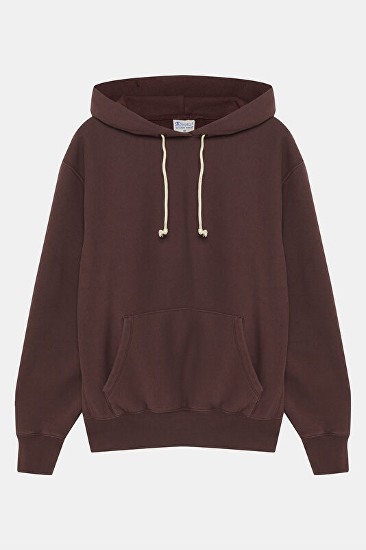 Kahve Relax Kalıp Kapuşonlu Erkek Sweatshirt