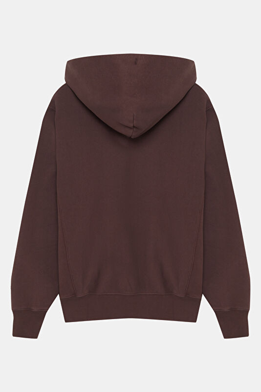 Kahve Relax Kalıp Kapuşonlu Erkek Sweatshirt 2