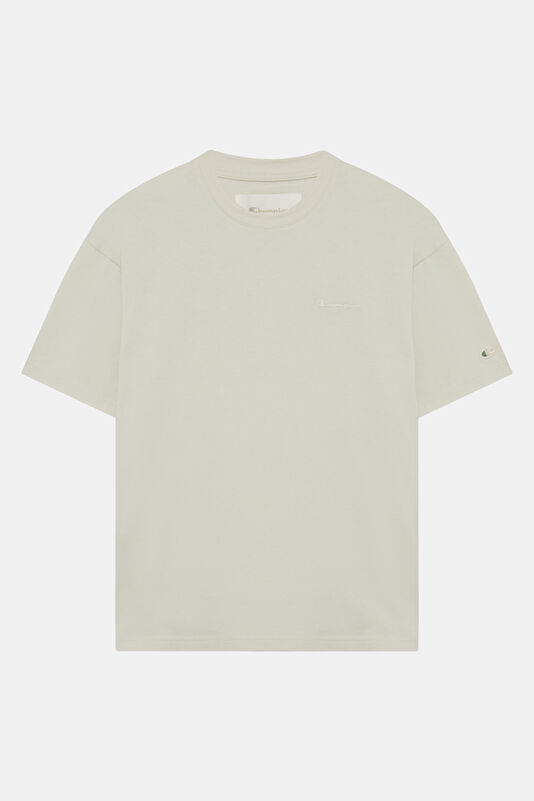 Relax Kalıp Ekru Bisiklet Yaka Erkek T-Shirt