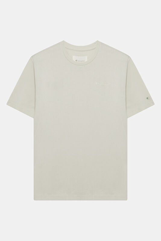 Relax Kalıp Krem Bisiklet Yaka Erkek T-Shirt