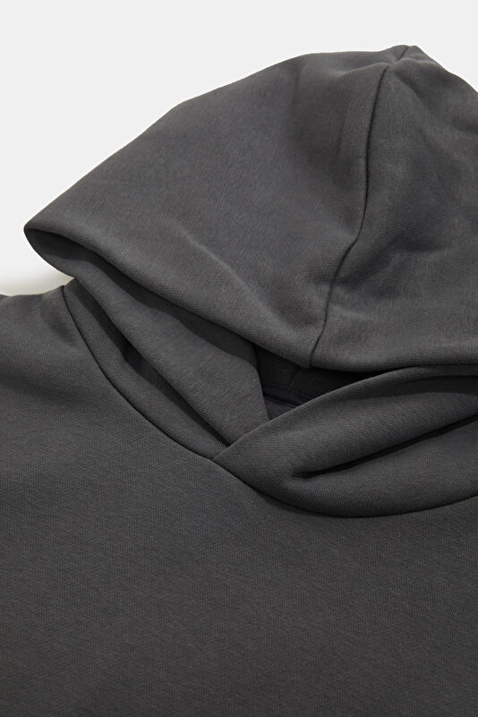 Anthracite Relax Fit Hooded Men's Sweatshirt 3