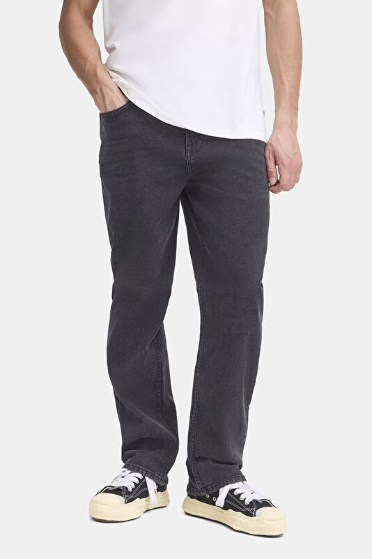 Gri Straight Pamuk Elastan Erkek Jean Pantolon 3