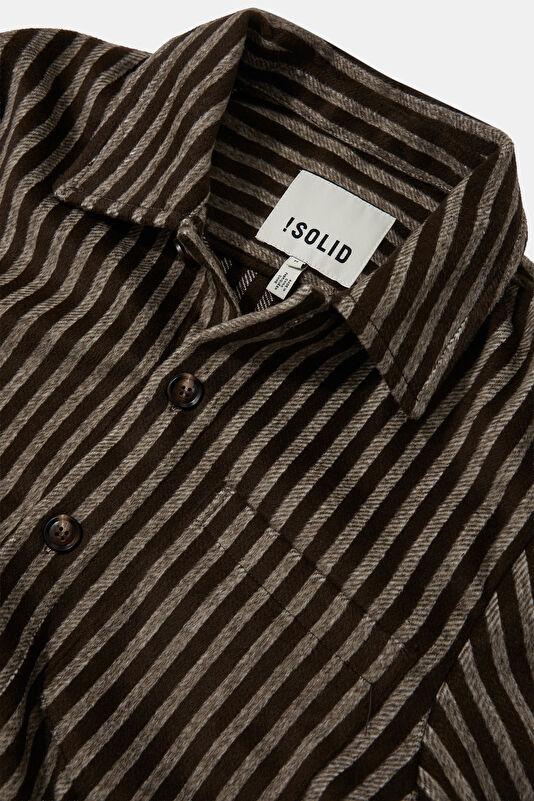 Relax Fit Brown Striped Men's Shirt 3