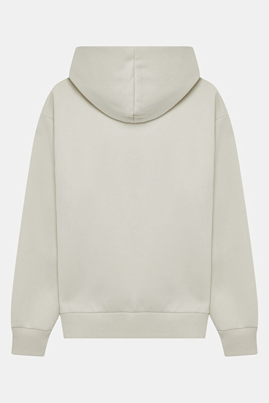Ekru Kapuşonlu Kadın Sweatshirt 2