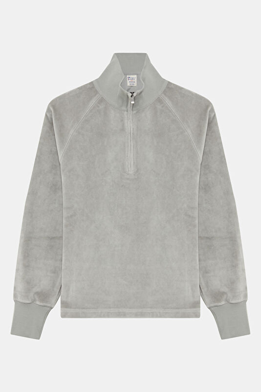 Koyu Gri Dik Yaka Kadın Sweatshirt