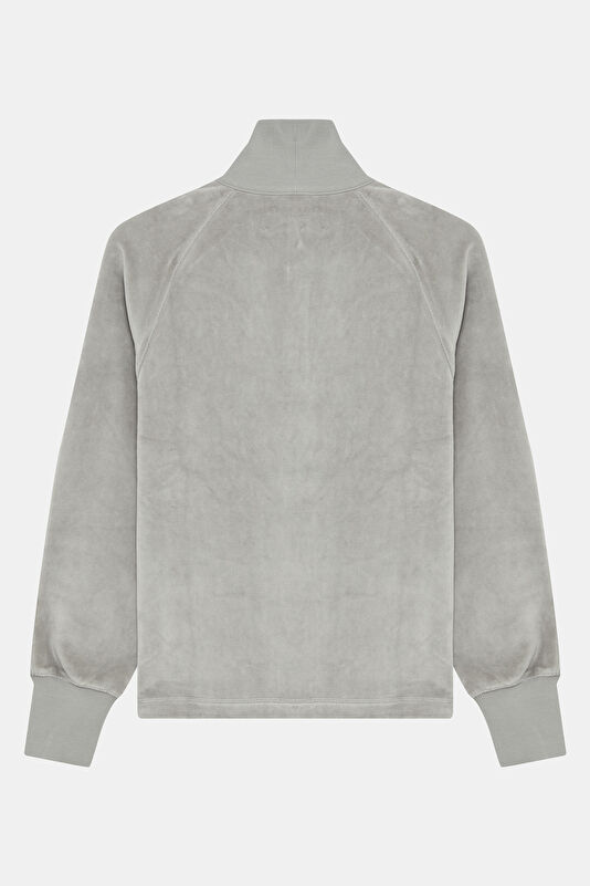 Koyu Gri Dik Yaka Kadın Sweatshirt 2