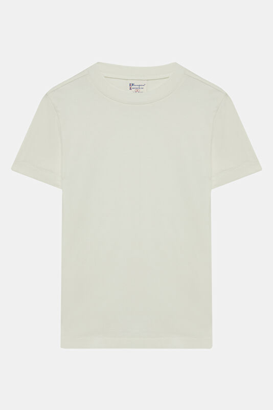 Beyaz Bisiklet Yaka Kadın T-Shirt