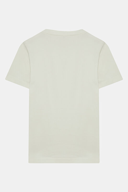Beyaz Bisiklet Yaka Kadın T-Shirt 2