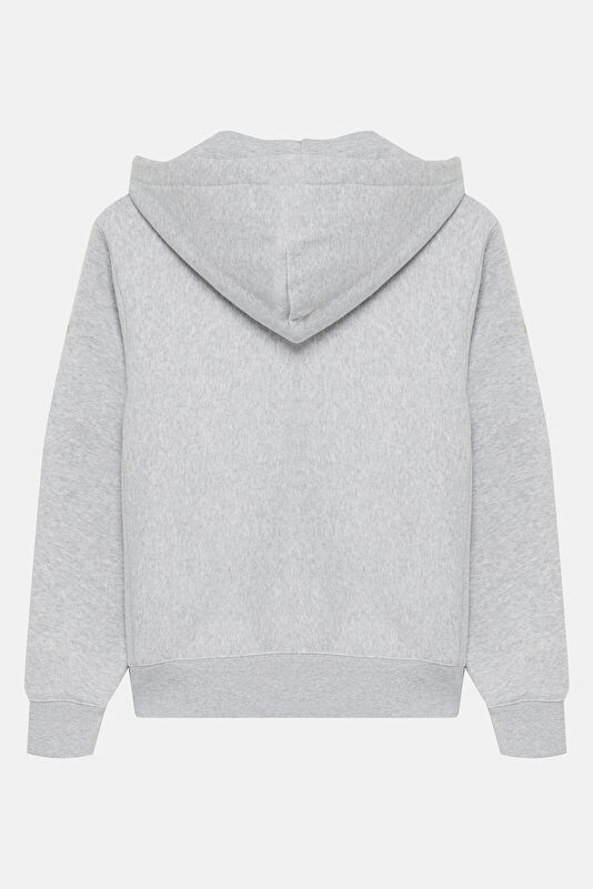 Gri Melanj Kapuşonlu Kadın Sweatshirt 2