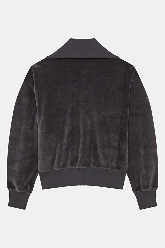 Antrasit Dik Yaka Kadın Sweatshirt 2