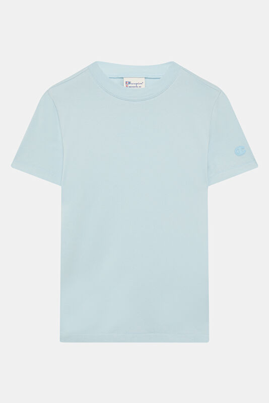 Açık Mavi Bisiklet Yaka Kadın T-Shirt