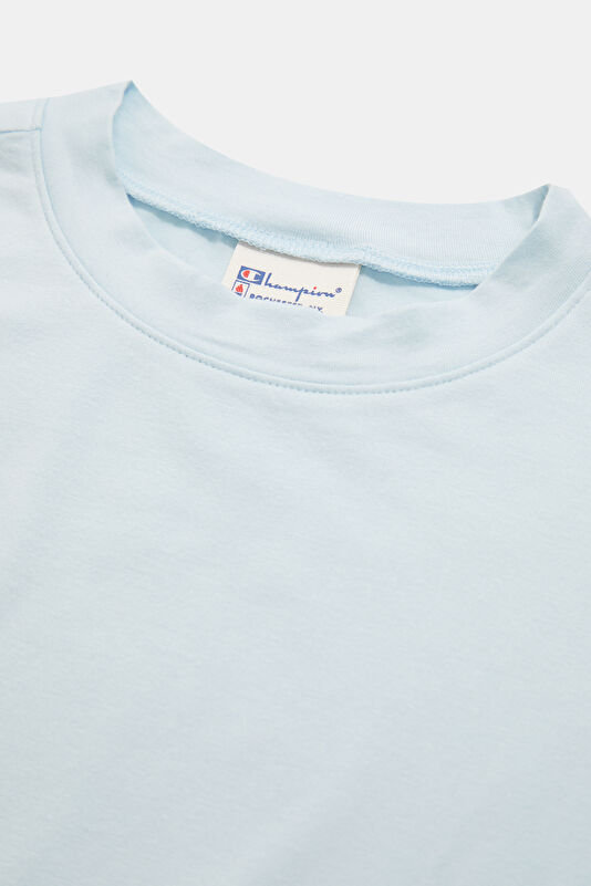Açık Mavi Bisiklet Yaka Kadın T-Shirt 3