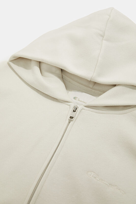 Ekru Kapuşonlu Kadın Sweatshirt 3
