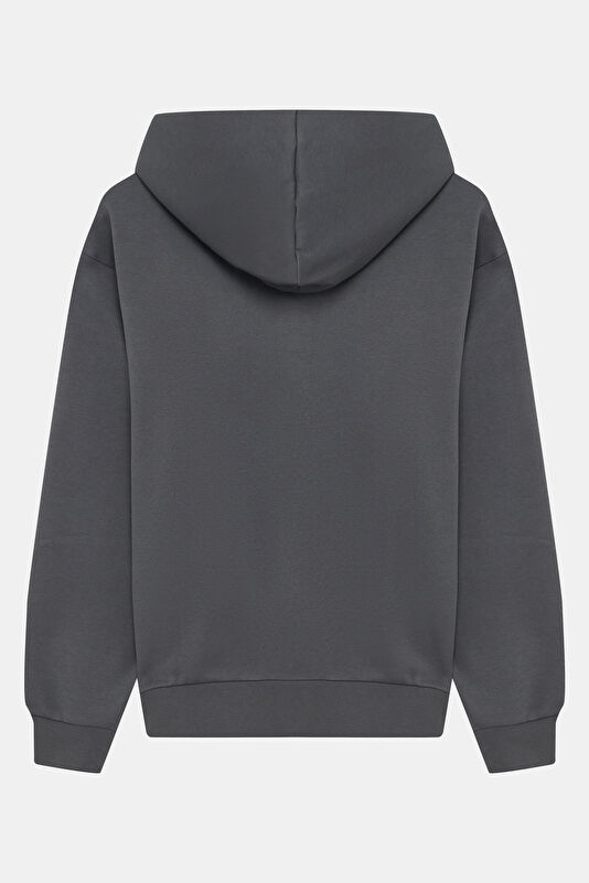 Antrasit Kapuşonlu Kadın Sweatshirt 2