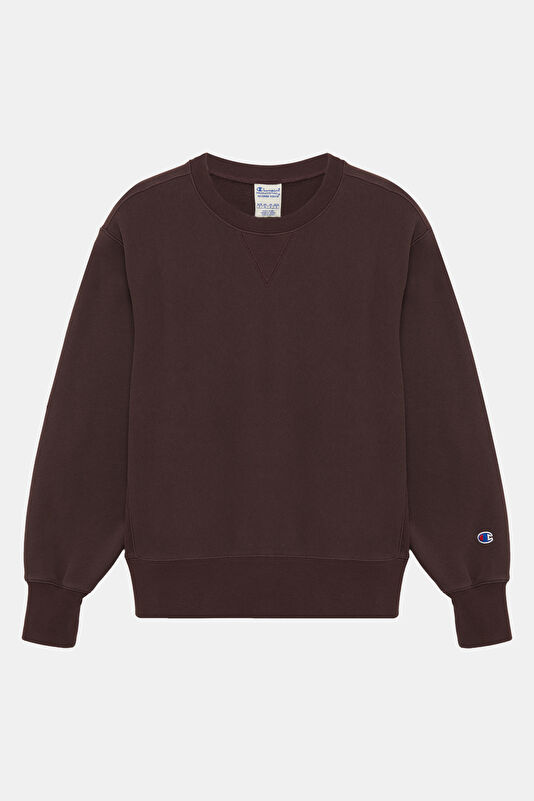 Koyu Kahve O Yaka Kadın Sweatshirt
