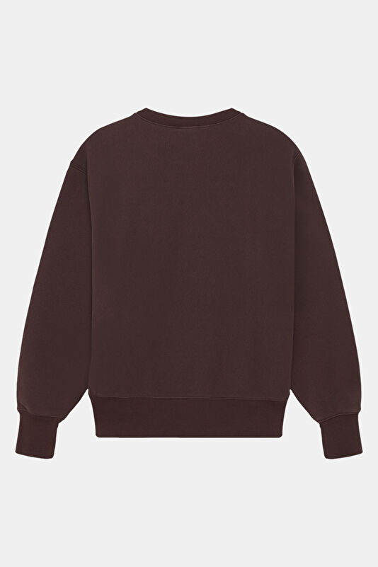Koyu Kahve O Yaka Kadın Sweatshirt 2