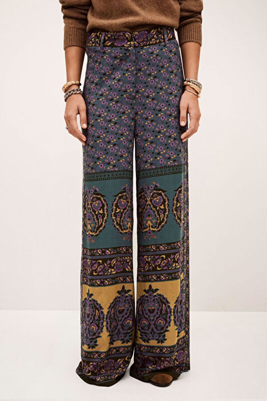 Koyu Kahve Wide Leg Viskon Kadın Pantolon 2