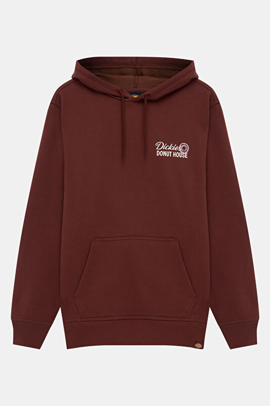 Bordo Relax Kalıp Kapuşonlu Kadın Sweatshirt