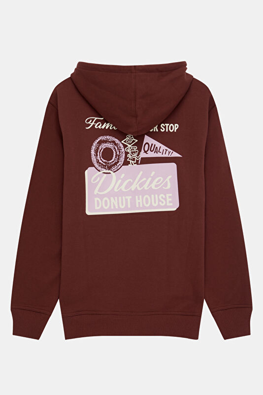 Bordo Relax Kalıp Kapuşonlu Kadın Sweatshirt 2
