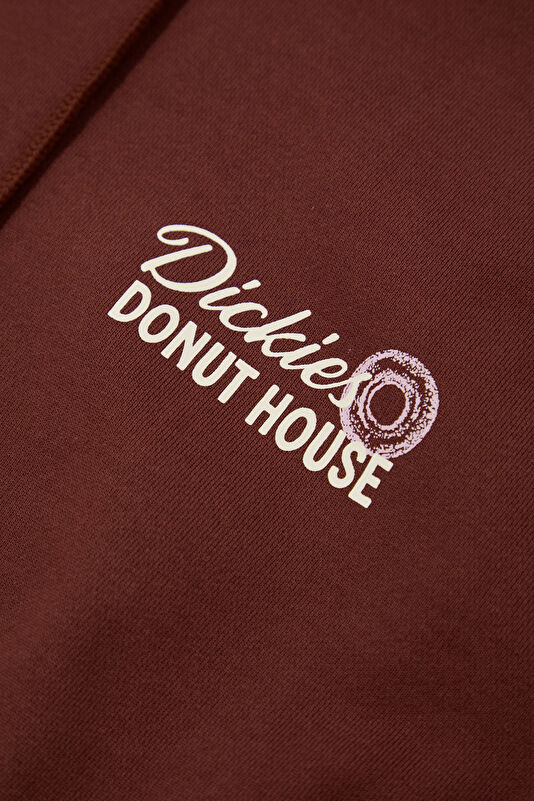 Bordo Relax Kalıp Kapuşonlu Kadın Sweatshirt 4