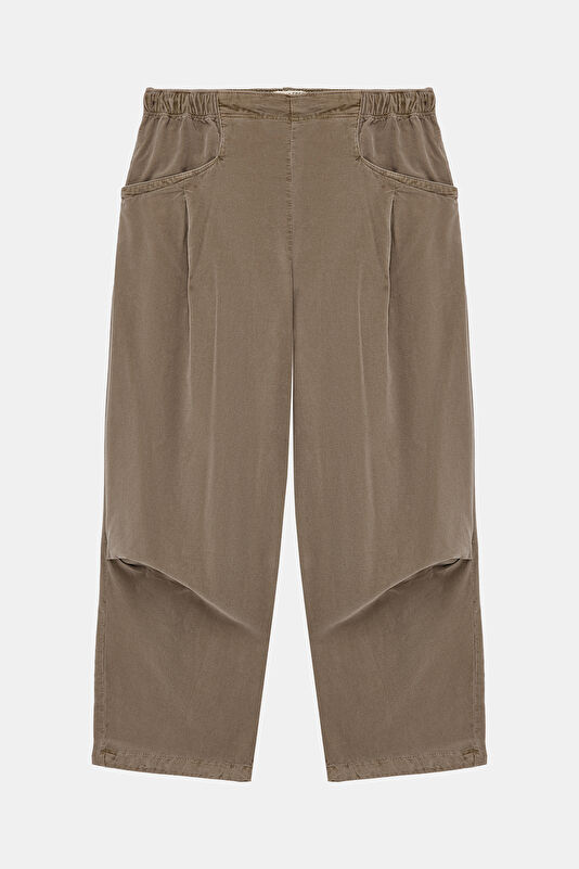 Bej Loose Fit Kadın Pantolon