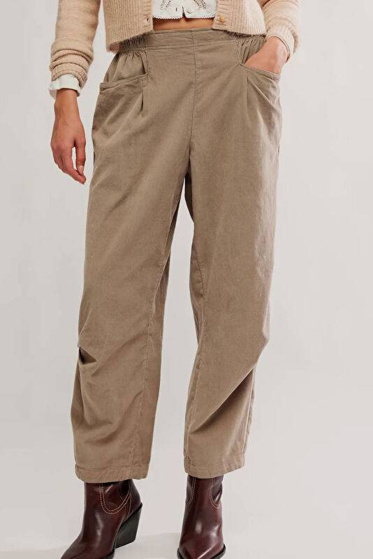 Bej Loose Fit Kadın Pantolon 2