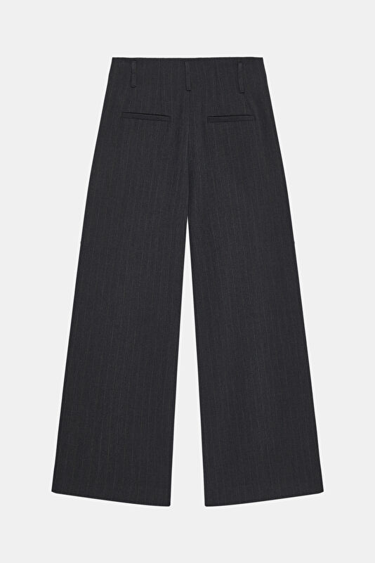 Antrasit Wide Leg Viskon Kadın Pantolon 4