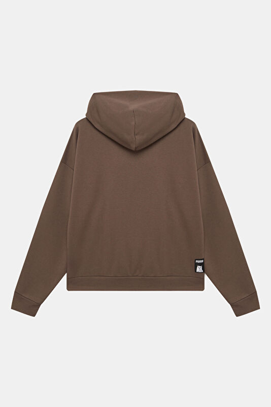 X Ripndip Kahve Relax Kalıp Kapuşonlu Kadın Sweatshirt 2