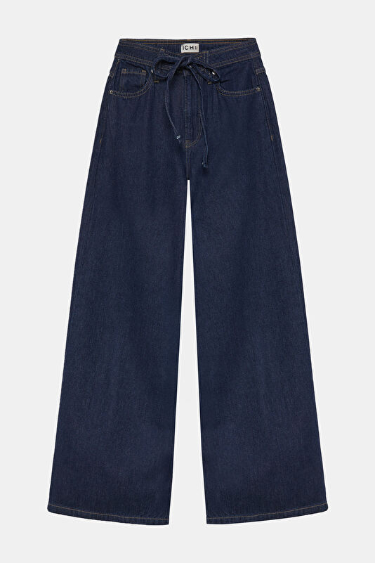 Lacivert Wide Leg Kadın Jean Pantolon
