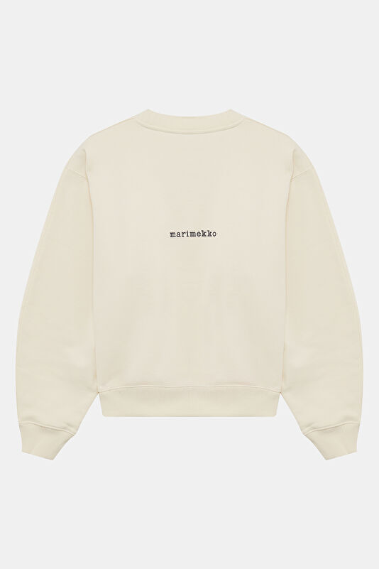 Krem Relax Kalıp O Yaka Kadın Sweatshirt 2